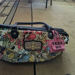 Kathy Van Zeeland Floral Travel Bag - Pink, Yellow, Blue